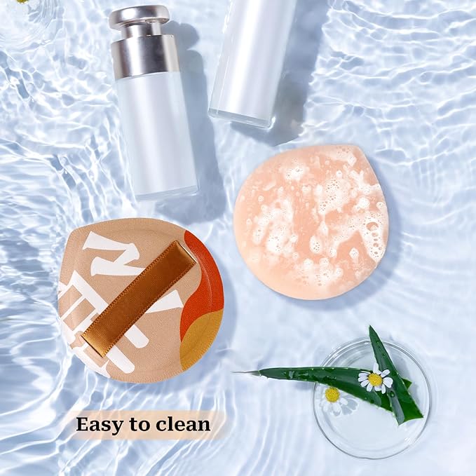 4 PCS Soft Powder Puffs, Korean Style Teardrop Makeup Puff Setting Foundation Sponge Face Makeup Cushion Puff Beauty Applicators for Concealer Liquid Cream Powder, Beginner Friendly, Medium