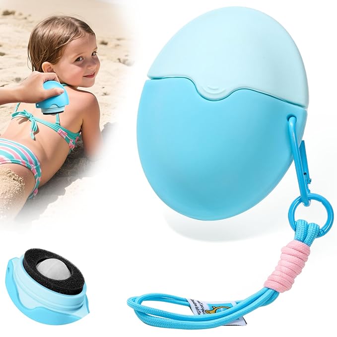 Sunscreen Applicator - Refillable Roll on Sponge Sunscreen, Suncream & Lotion Applicator,Proof Sun Lotion Brush - 1.85 Oz Travel Size - Summer Beach Essentials -Baby & Toddler Friendly