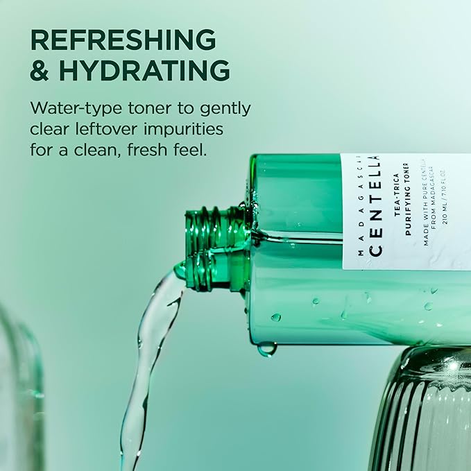 SKIN1004 Tea-Trica Purifying Toner, Korean Toner with Tea Tree & BHA, Centella Toner for Oil Balance & Hydration, Lightweight Astringent for Soothing & Refreshing, Korean Skin Care, 7.10 fl.oz / 210ml