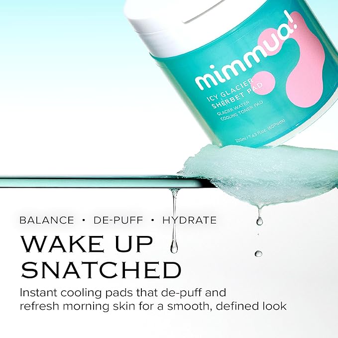 3-Step Glacial Glow Bundle | Ice Sorbet Toner Pads + Very Berry Pore Deep Cleansing Foam + Volume Up Time Block Serum | Puffiness Care, Pore Cleansing & Wrinkle Plumping Skincare Set