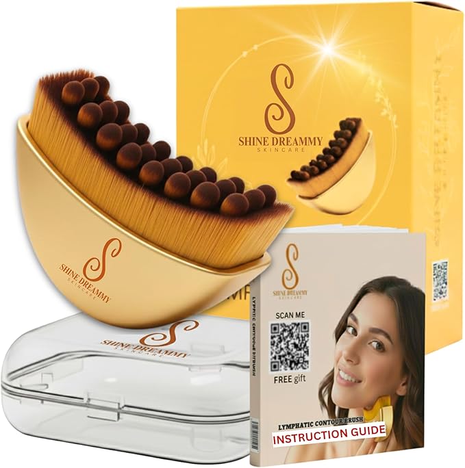 Lymphatic Contour Face Brush, Lymphatic Drainage- Facial Sculpting Dry Guasha Brush - Face Lymphatic Drainage Brush - Face Contour Depuff Lift