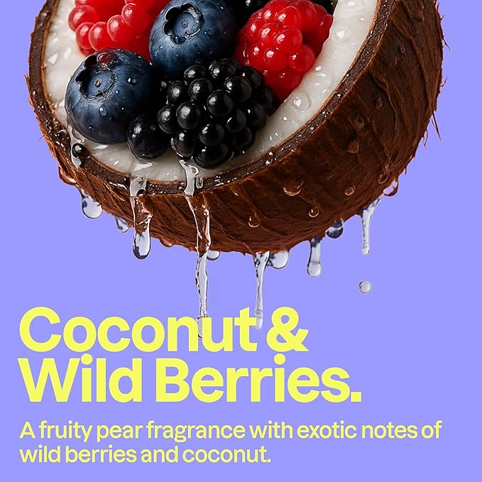 ATTITUDE Body Wash, EWG Verified Shower Gel, Dermatologically Tested, Plant and Mineral-Based, Vegan Personal Care Products, Coconut & Wild Berries Scent, 16 Fl Oz
