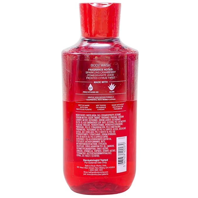 Bath & Body Works Mrs. Claus' Cocktail 3 Piece Gift Set - Body Cream, Fragrance Mist and Body Wash - with a Himalayan Salts Springs Bar Soap - Full Size