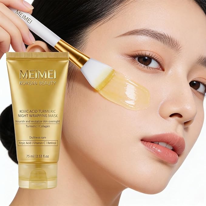 GFG Meimei Korean Beauty Turmeric Wrapping Mask With Vitamin C | Hydrating Peel-Off Face Mask For Brightening, Even Skin Tone & Deep Nourishing | Achieve Radiant And Firm Skin(1pc)