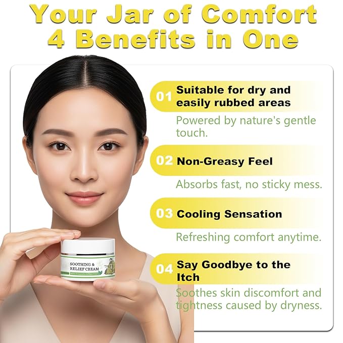 3 Pcs Soothing Relief Cream,Natural Hydrating & Cooling Ointment,Herbal Moisturizer for Sensitive Skin,Cream to Relieve Dryness and Irritation,ightweight & Non-Greasy for Daily Skin Care（30g/1.06oz）