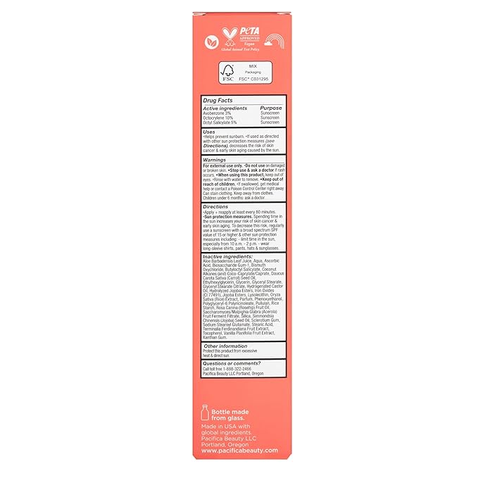 Pacifica Glow Baby Vitamin C SPF 30 Body Lotion – Brightening Daily Moisturizer + Broad Spectrum Sun Protection, Hydrating No White Cast Sunscreen for Glowing Skin, Clean Vegan & Cruelty-Free Skincare