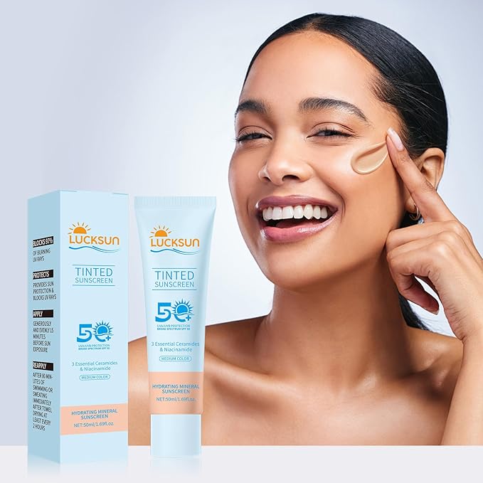 Tinted Sunscreen for Face, SPF 50 2 Pack - Face Sunscreen Lotion,UV Defense, Moisturizing, Travel Size, Medium (50ML)