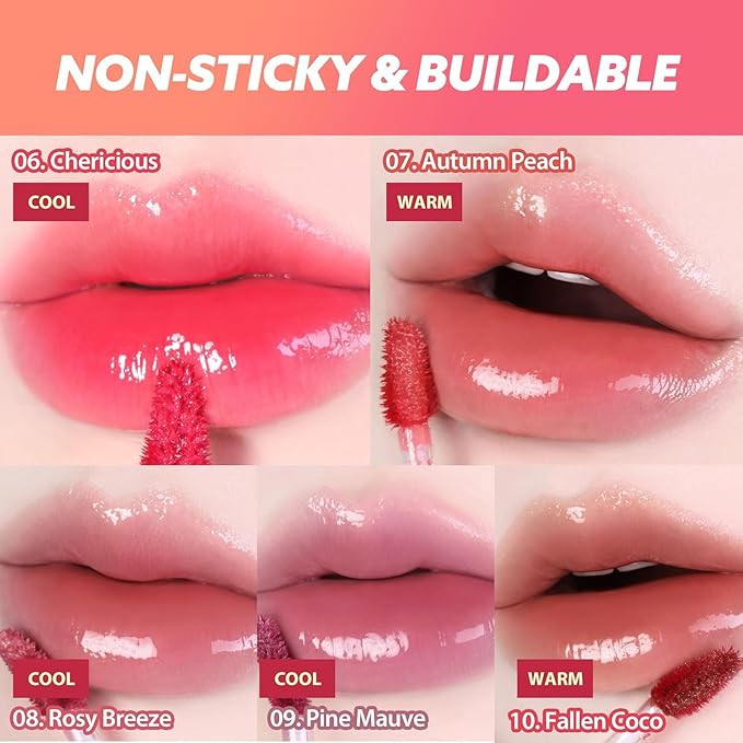 MILKTOUCH Jelly Fit Lip Tint (09 Pine Mauve) with Cooling Plumping Effect and Water-Based Non-Sticky Texture | Long Lasting Korean Beauty Lipstain Tinted Gloss Oil | Stocking Stuffers for Women