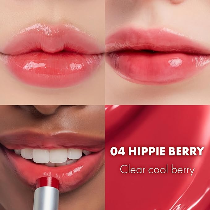 rom&nd GLASTING MELTING BALM 04 HIPPIE BERRY - K-Beauty Hydrating Lip Gloss Stick for Crystal Water-Gloss Shine, Vivid Long-Lasting Tint & Plump, Non-Sticky Comfort
