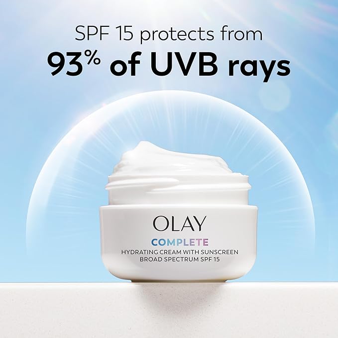 Olay Face Moisturizer Complete All Day UV Moisture Cream with Sunscreen SPF 15, Normal Skin, 2 Fl Oz (Pack of 3)