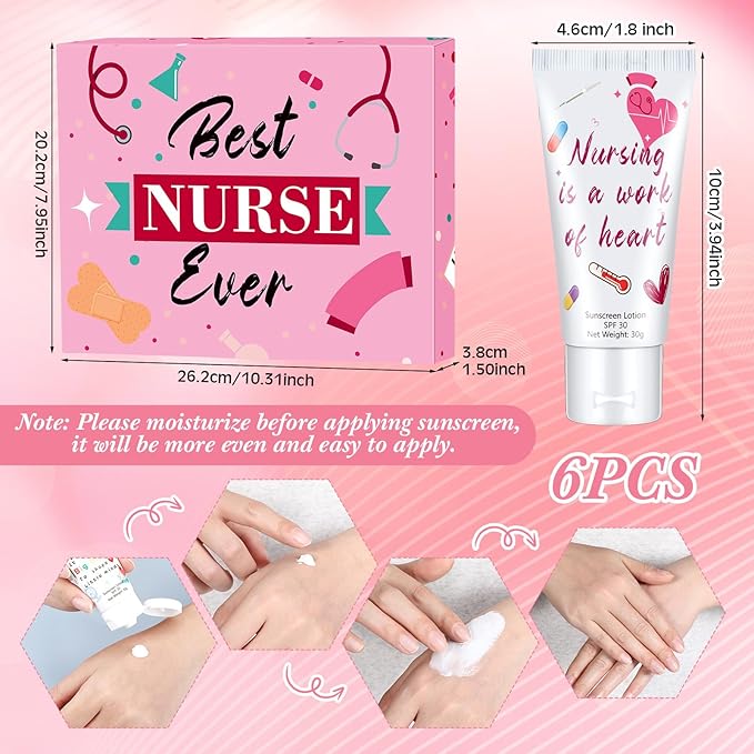 6 Pcs Nurse Gifts Travel Size Sunscreen Spf 30 Mini 1oz Travel Water Resistant Sunscreen Lotion Nurse Gifts for Women