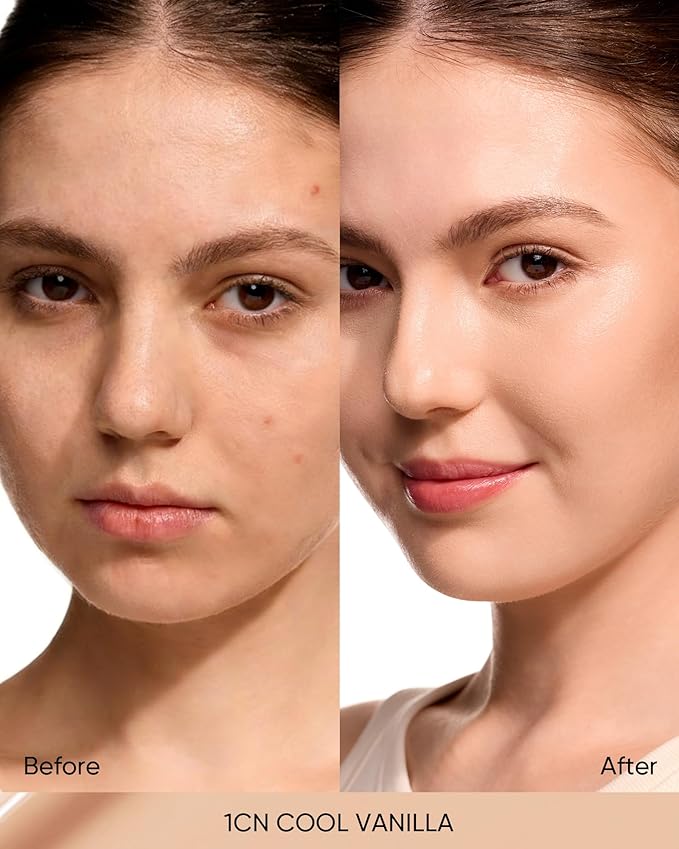 Full Coverage Cushion Foundation #1CN Cool Vanilla| Satin Glow Finish, Oil-Control & Waterproof, Buildable Tattoo Cover Cushion for All Skin Types