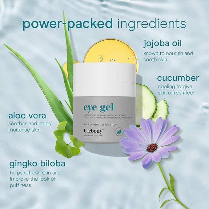 Baebody Under-Eye Gel - Advanced Cooling Under-Eye Cream For Dark Circles and Puffiness - Anti Aging and Hydrating - Beauty Gifts for Women (50 ml/1.7 fl oz)