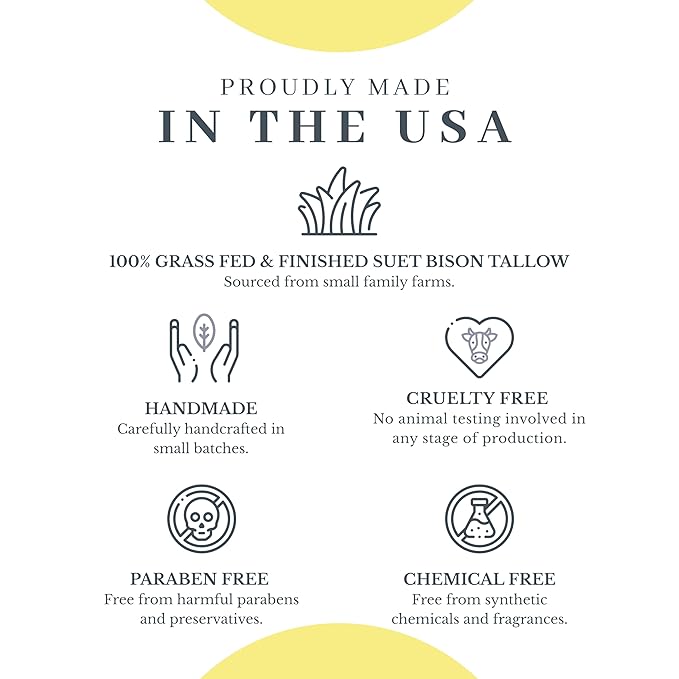 Vanman’s - Tiny Bison Tallow and Honey Balm - Grass-Fed/Finished Bison Tallow and Manuka Honey Cream with Royal Jelly, Essential Oils - Cream for Dry, Delicate Skin - Bison Tallow Skin Care - 0.25 oz