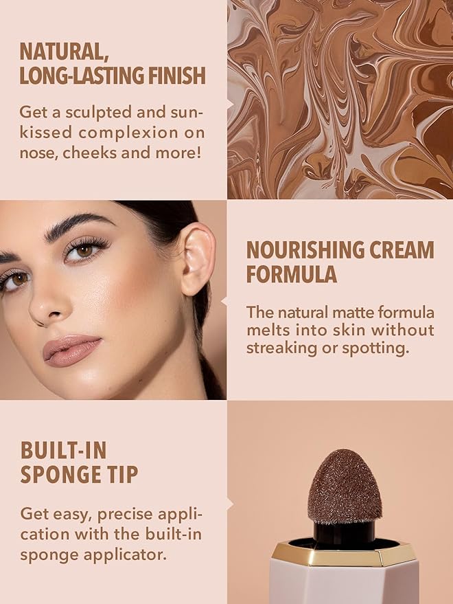 SHEGLAM Sun Sculpt Cool Toned Liquid Contour Stick Long Lasting Cream Bronzer Makeup - Earthy Sepia