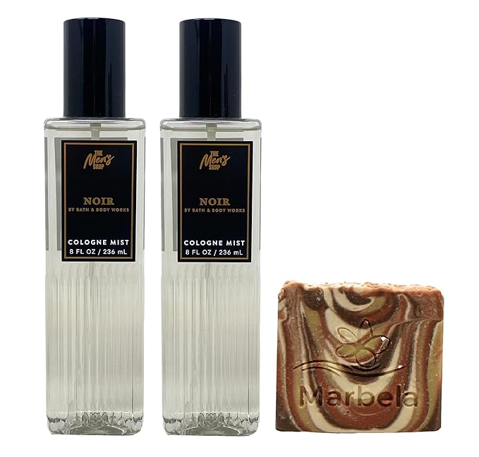 Bath & Body Works The Men's Shop Noir 2 Piece Cologne Mist Set with a Clay Baby Bar Soap - Full Size