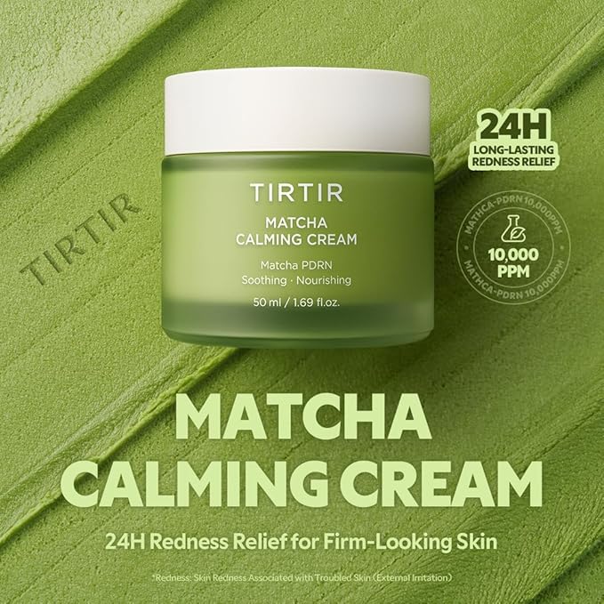 TIRTIR Matcha PDRN Calming Cream 1.69 Fl Oz | 24H Hydrating Korean Cruelty Free Moisturizer Daily Skin Care for Sensitive to All Skin
