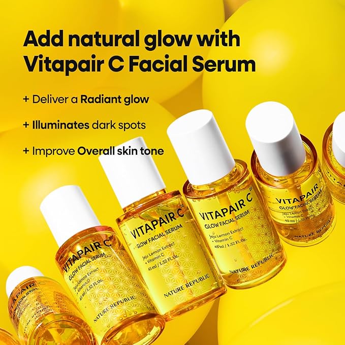 Nature Republic Vitapair C Glow Facial Serum | Hydrating Face Serum for Radiance & Glow, Even-Looking Skin Tone, Korean Skincare, 45ml / 1.52 fl oz