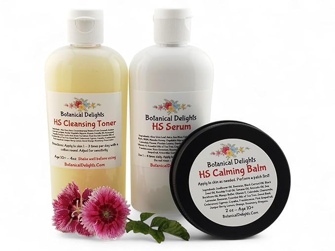 Hidradenitis Suppurativa Cleansing Toner, Healing Serum and Balm - Designed specifically to soothe and prevent HS flare-ups