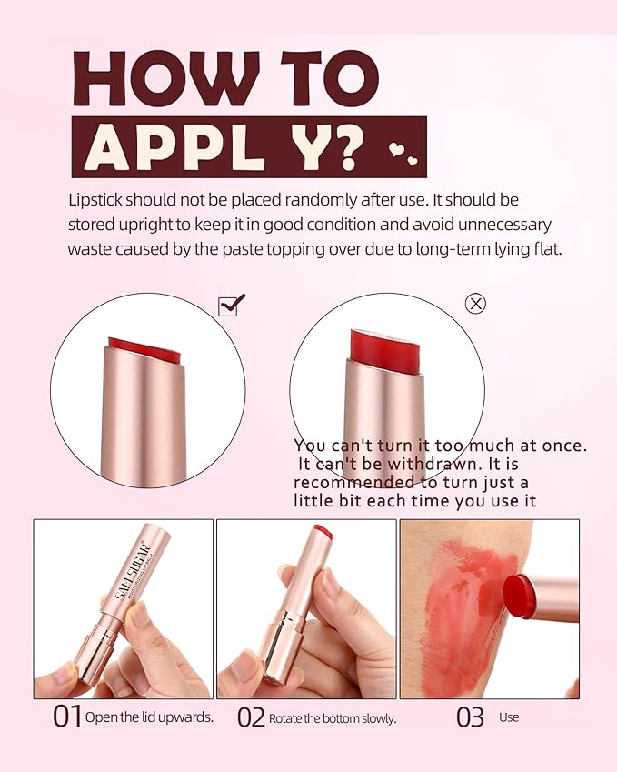 Hydrating Tinted Lip Blam, Natural Sheer Nude Lipstick Moisturizing Lipgloss, Long Lasting Waterproof Lip Balm Stain Non-Stick Liptint Oil Stain, Glossy Lipcolor Finish for Dry Cracked Lips-01