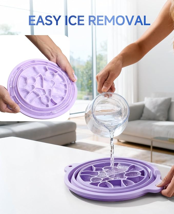 Face Bowl for Ice with Built-in Ice Tray, Collapsible Silicone Facial Ice Bath Bowl for Cold Plunge Therapy, Skin Tightening & Acne Relief, Ideal for Home Use