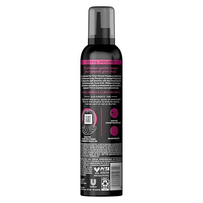 TRESemmé Plumping Mousse | Total Volume | 24H Lift | 10.5 oz | Pack of 2