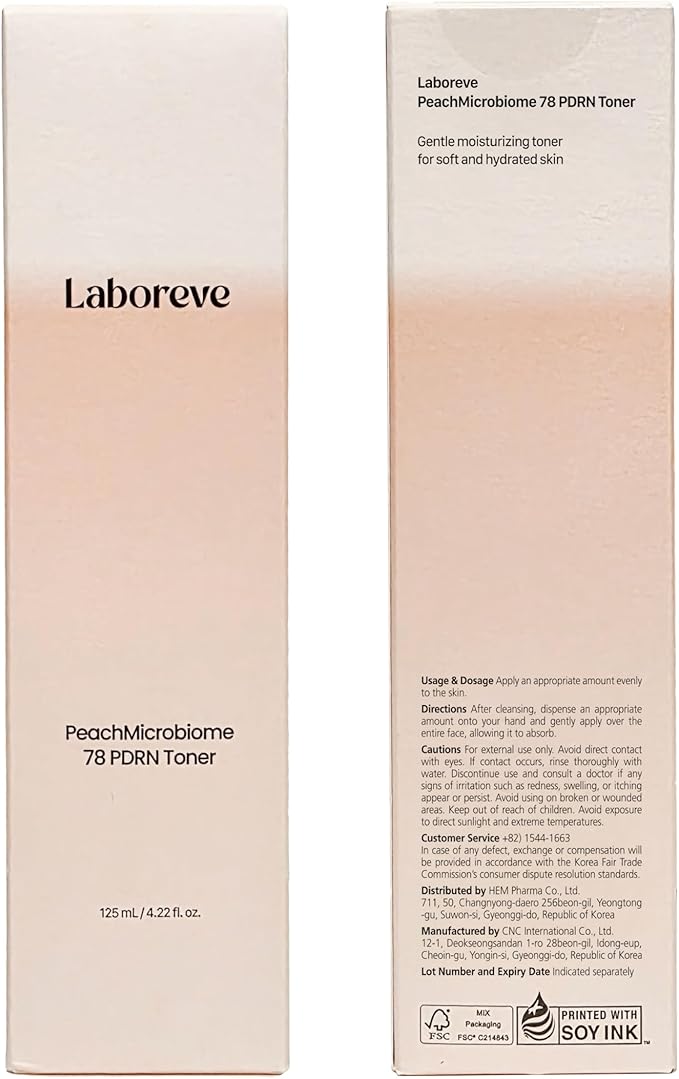 PeachMicrobiome 78 PDRN Milky Peach Toner, Niacinamide & Allantoin to Support Skin Barrier and Calm Skin – Suitable for Sensitive Skin Types, Korean Skin Care (125ml / 4.22 fl. oz.)