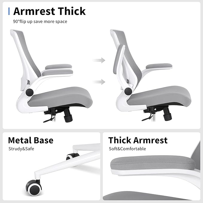 Misolant Tall Office Chair, Drafting Chair for Standing Desk, High Office Chair with Adjustable Lumbar Support, Flip-up Arm and Footrest Ring, Tall Drafting Chair for Bar Height Desk