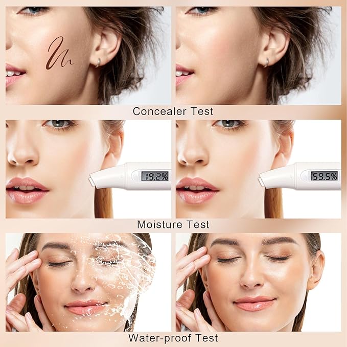 Mushroom Head Air Cushion CC Cream - BB Cream Face Makeup for Mature Skin, Moisturizing Cover Balm Foundation & Long-Lasting Color Correcting Concealer, Even Skin Tone for All Skin (Natural)