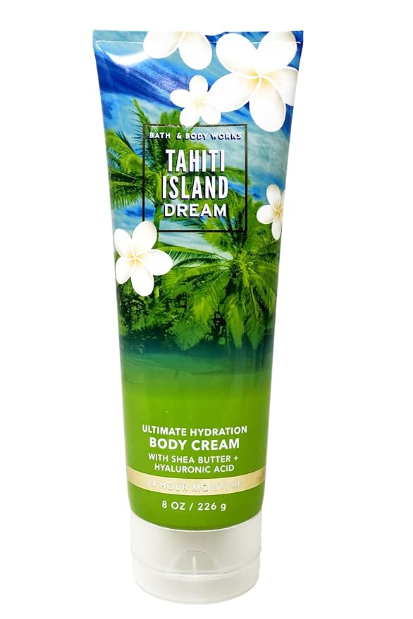 Bath & Body Works Tahiti Island Dream Fragrance Mist and Body Cream Gift Set with a Sea Breeze Bar Soap