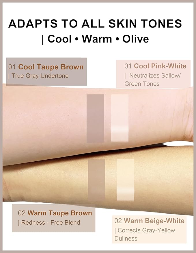Cool Toned Liquid Contour Stick，Warm Taupe Brown Nose Contour with Brush for Fair Pale Light Skin,Long Lasting Cream Bronzer Gray, Blendable Lightweight Contouring Makeup Vegan&Cruelty-Free #02