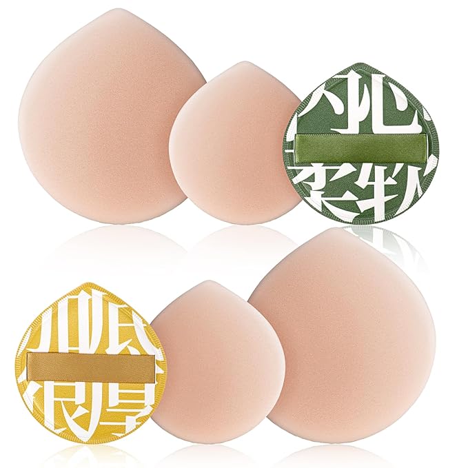Korean Powder Puff, Ultra Soft Teardrop Makeup Sponge for for Foundation, Concealer, Powder, Liquid, Cream(2 Big 2 Small)