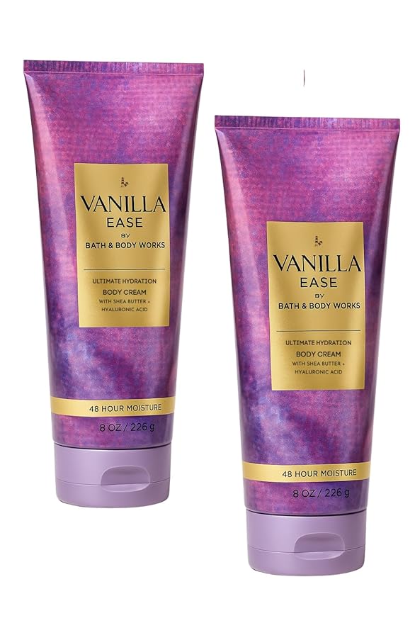 Bath & Body Works Vanilla Ease Ultimate Hydration Body Cream, 8 oz / 226 g – Aloe, Shea Butter, Cocoa Butter, 24-Hour Moisture (2)