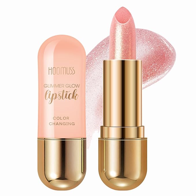 Glimmer Balm Tinted Lip Balm Moisture Hydrate lipsticks PH Lipstick, Color Changing Lipstick Natural Chapstick Glitter Pink Lip Gloss, Unicorn
