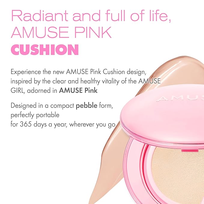 Amuse SEOUL Dew Power Vegan Cushion Foundation (1.5 NATURAL) | Dewy, glow, long-lasting, double coverage, clean beauty, lightweight, natural look, hydrating cushion