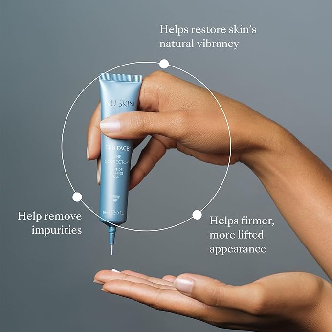 NuSkin Tru Face Line Corrector | Wrinkle Reducing Peptides | Aging for Fine Lines | Targets Mouth Lines & Forehead Wrinkles for Youthful, Smooth Skin | Put on before makeup & Face Wash | 2 Pack