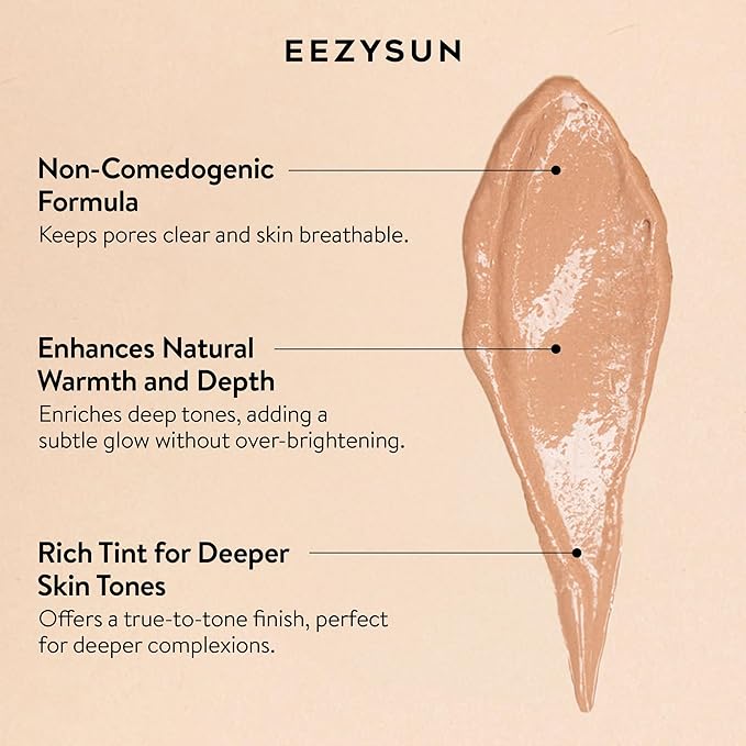BARE Tinted Sunscreen for Face SPF 50 - Non-Greasy, Weightless, Water-Resistant, Vegan & Reef-Safe Tinted Moisturizer with SPF, Hyaluronic Acid, Jojoba Oil - All Skin Types, 1.69 fl oz - Deep