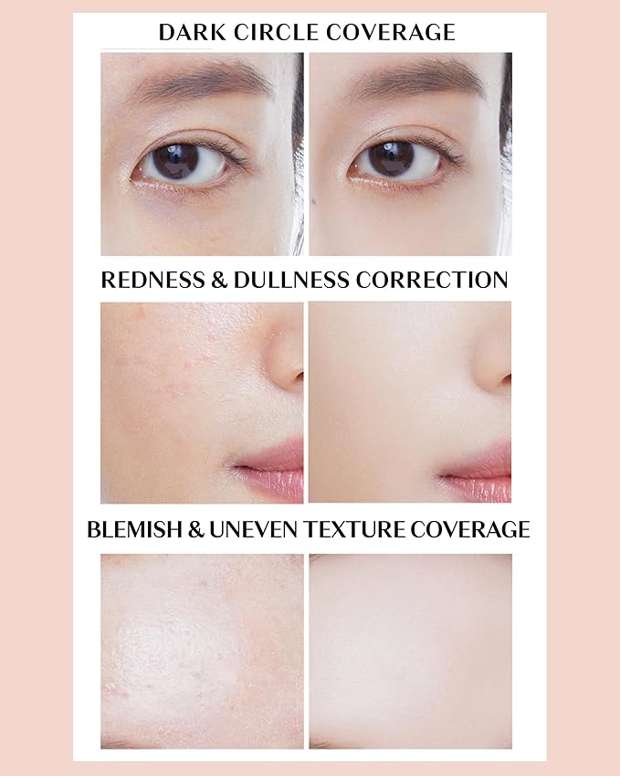 THESAEM Cover Perfection Concealer Palette - 01 Cover and Correct for Medium Skin Tones 20-23 - 6-Color Multi Concealer Palette with Dual Brush - Korean Makeup for Blemishes, Dark Circles & Redness