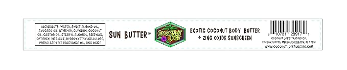 SPF 30 SUNBUTTER by Coconut Joe's | Natural & Organic Sunscreen Body Butter, Mineral Sunscreen, SPF 30, AMAZING Exotic Coconut Fragrance, Large 6 ounce jar