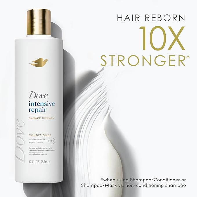 Dove Conditioner Intensive Repair for Damaged Hair Bio-Protein Care Technology and Amino Serum 12 oz,(Pack of 8)