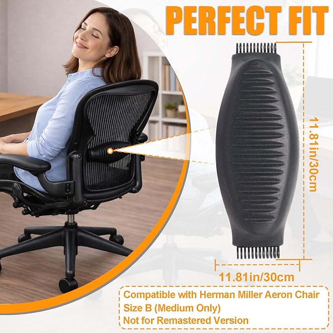 Upgraded Lumbar Support Pad Replacement Compatible with Herman Miller Classic Aeron Chair Size B: Medium