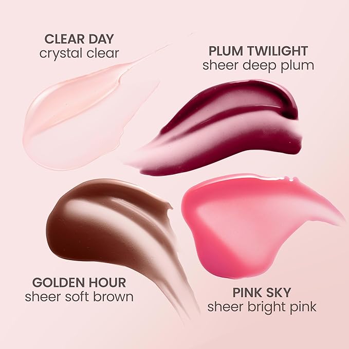 Burt's Bees Lip Oil Golden Hour, Instant Hydration, Nourishes and Softens Lips, Sheer Wash of Color, High Shine Finish, Responsibly Sourced Jojoba Oil, Non Sticky, Wand Applicator, 0.15