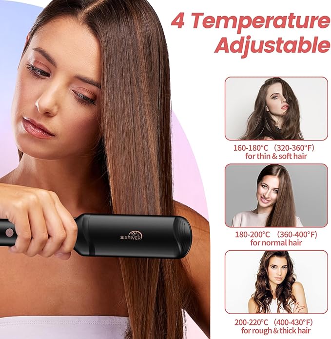 Hair Crimper for Women - Ceramic Waver Hair Tool with 4-in-1 Flat Crimping Iron Plates, 15s Fast Heating, Volumizing Hair Crimper, for All Hair Types - Black