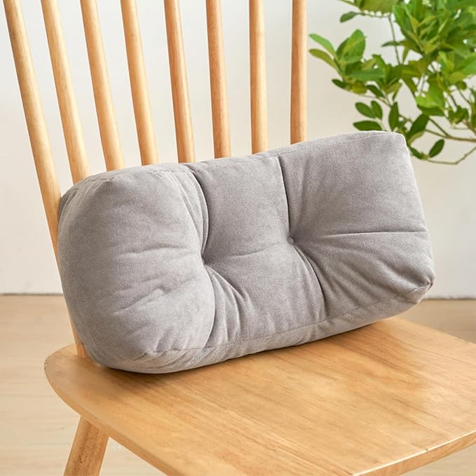 Back Pillow for Chair, Lumbar Support Pillow for Office Chair Lower Back Pain Relief Soft Cushion Car Bed Couch Sitting High Elasticity (Gray, 35cm*16cm*20cm)