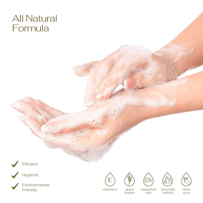 LOVERY Foaming Hand Soap-Pack of 3-Moisturizing Hand Soap with AloeVera & Essential Oils-Alcohol-Free Hand Wash in Honey Almond, PomegranatePeach, Lavender Jasmine Scent-Free Bracelet