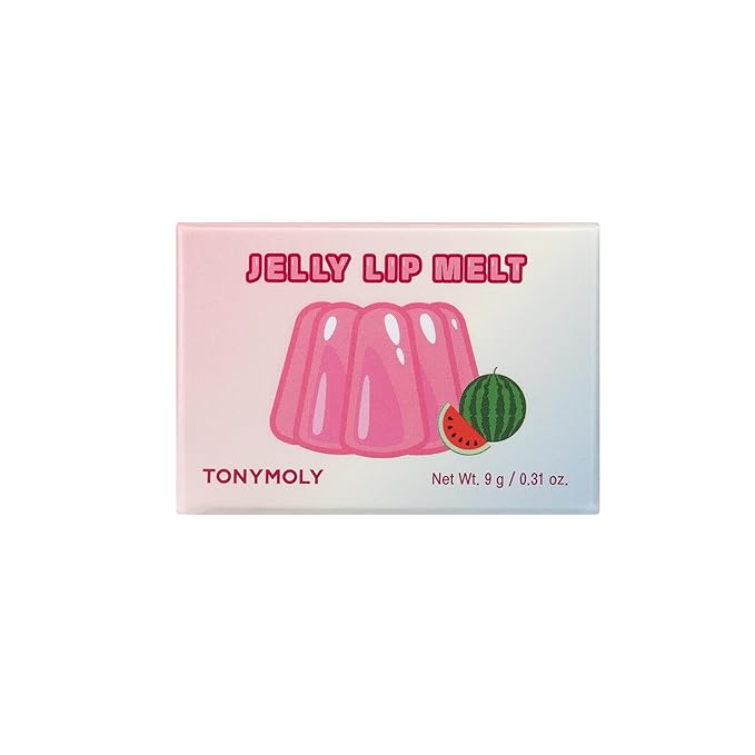 TONYMOLY Jelly Lip Melt, Korean Gloss, Moisturizing, Hydrating & Nourishing Lip Balm Treatment, Watermelon 0.31 oz