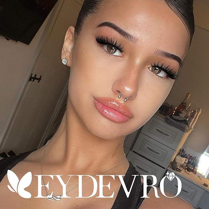 EYDEVRO False Eyelashes Wet Cat Eye Lashes Spiky Faux Mink Lashes Wispy Fairy Manga Lashes Natural Strip Lashes with Spikes 7 Pairs Pack