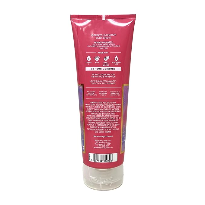 Bath & Body Works Pink Watermelon Blast Deluxe Gift Set - Fragrance Mist, Body Cream, Body Wash and Body Lotion - with a Himalayan Salts Springs Bar Soap - Full Size