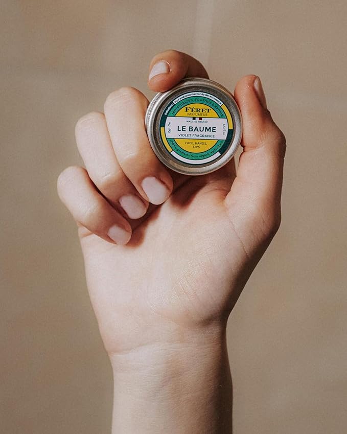 Feret Parfumeur Le Baume Multi-Purpose Balm – Violette – Natural Lip Balm with Shea Butter & Honey – Hydrating Moisturizer for Dry Skin, Lips & Cuticles – Made in France – 15ml/0.52 Ounce