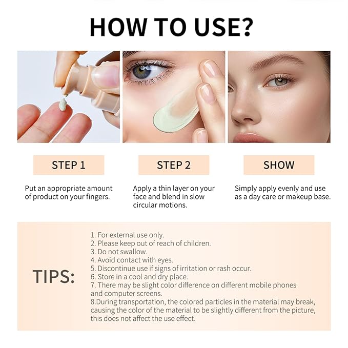 Color Changing Foundation, Color Correcting CC Cream with Centella, Even Red Skin Tone, Lightweight Non-Greasy, Hydrating, Sheer Coverage, Multiuse Face Concealer with Natural Finish(Green)